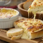 Melted cheese on a wooden board, illustrating the question: Does cheese lose protein when heated?