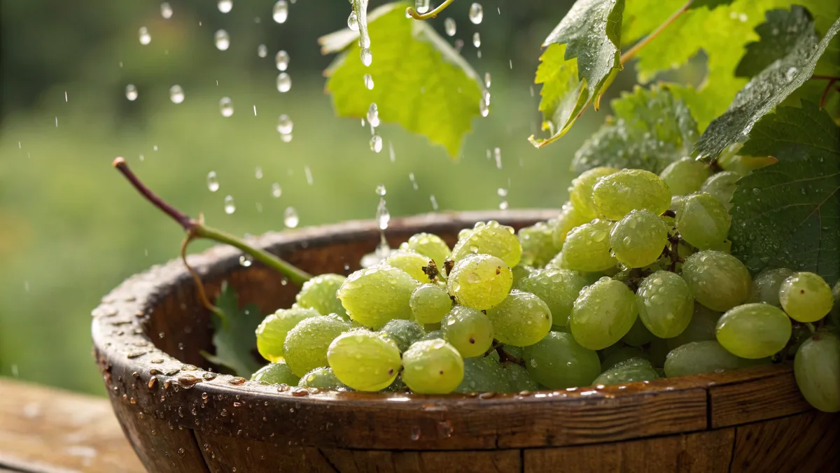 Fresh green grapes in a bowl – how to enjoy sour grapes.