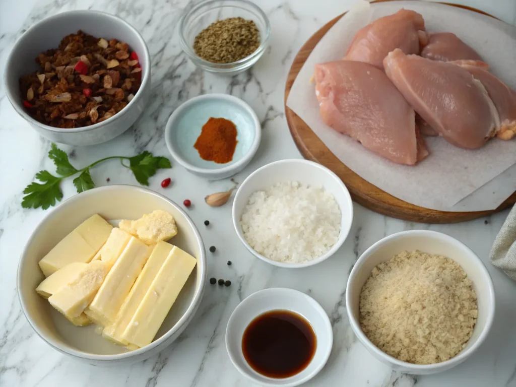 Ingredients for Stick-of-Butter Chicken and Rice.