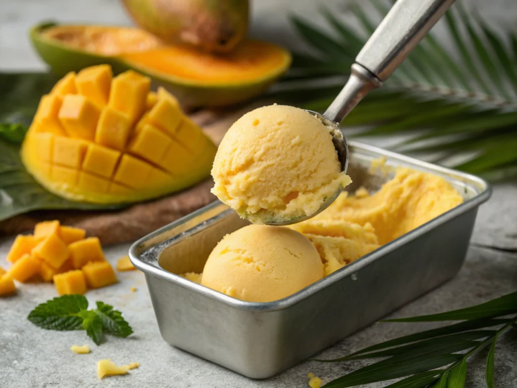 Scooping Ají Amarillo Mango Sorbet