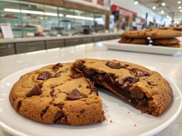 Costco double chunk chocolate cookie with melted chocolate