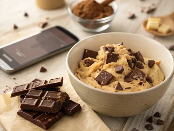 Double chunk chocolate cookie dough with large chocolate chunks