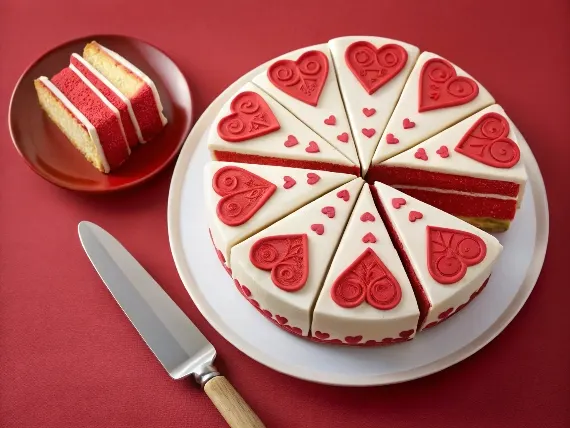 Cutting and serving a heart cake properly