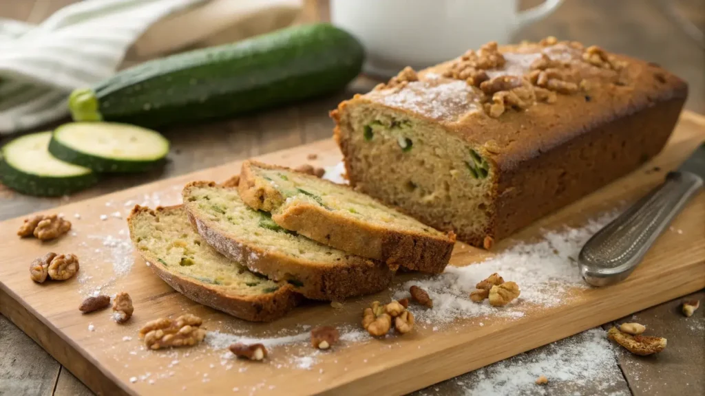 Moist and easy zucchini bread recipe with walnuts