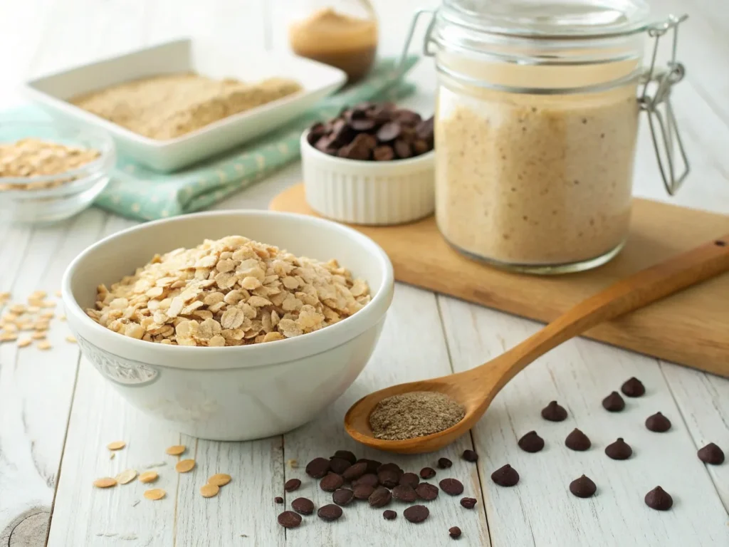 Key ingredients for making homemade Lactation Cookies Recipes.