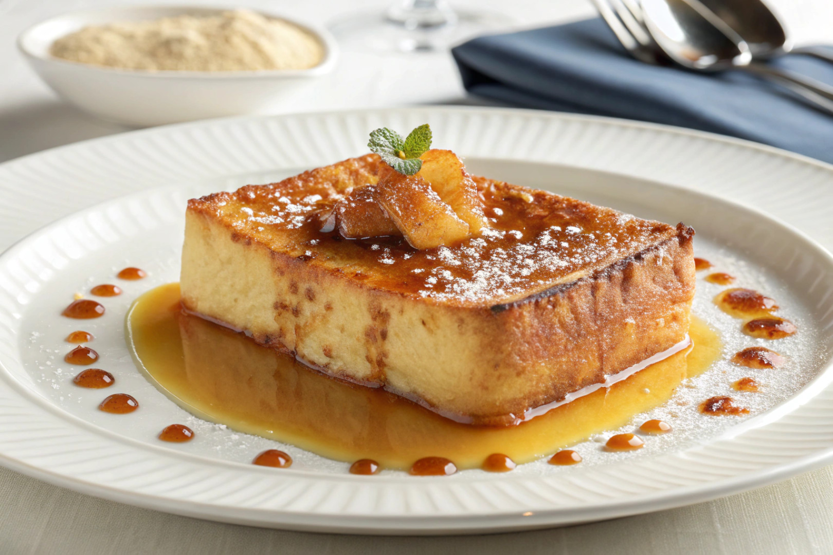 Crème Brûlée French Toast featured dish plated