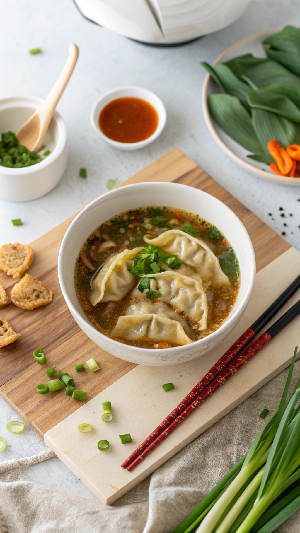 Easy Potsticker Soup Recipe cooking process step