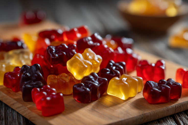 homemade gummy bears made with fruit juice and honey