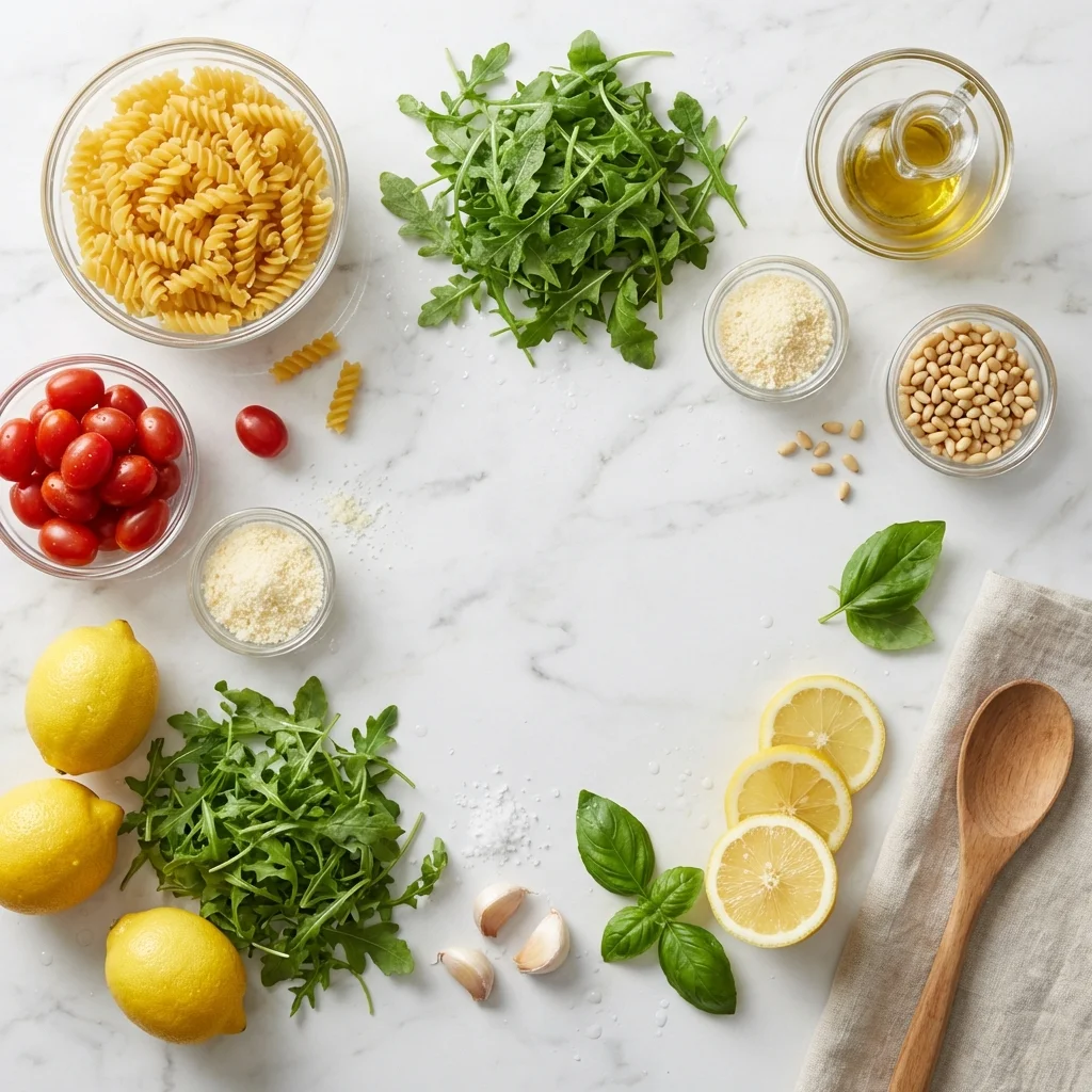 best tangy lemon arugula pasta salad recipe ingredients