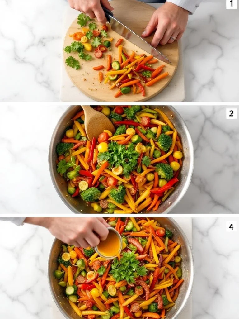 rainbow veggie stir fry step by step