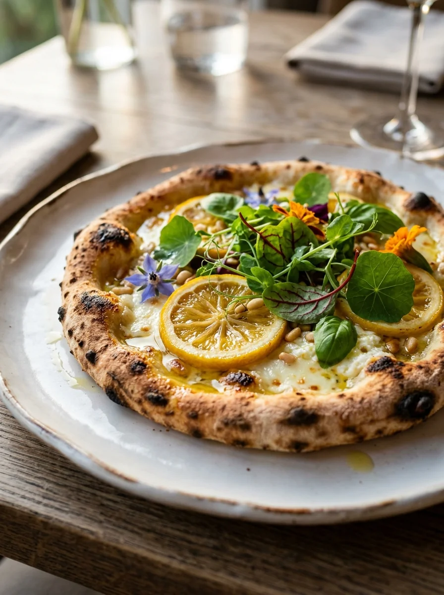 Summer Lemon Pizza recipe served